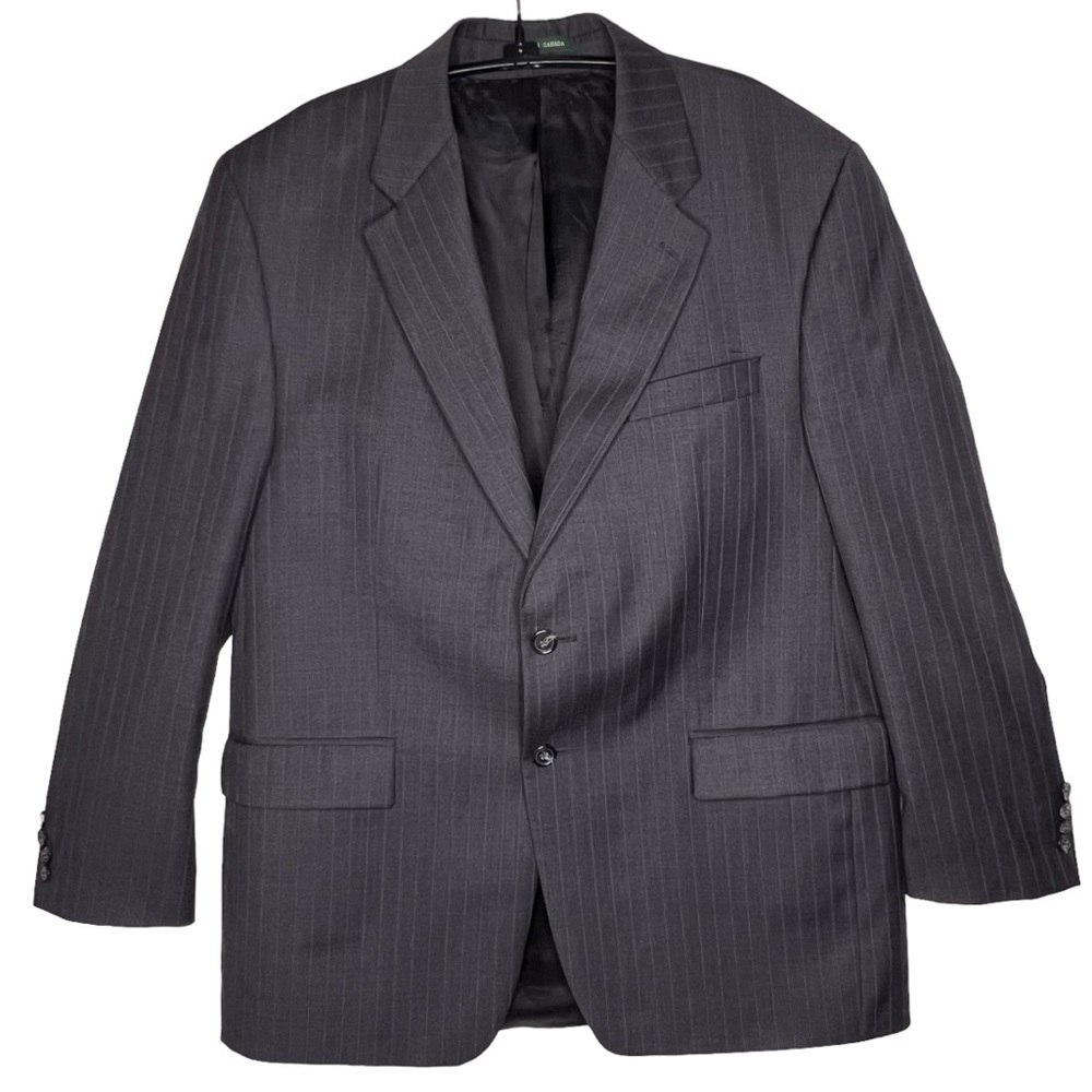 Ralph Lauren Blazer Mens Sport Coat Jacket 42R Gray Pinstripe 2 Button 100% Wool